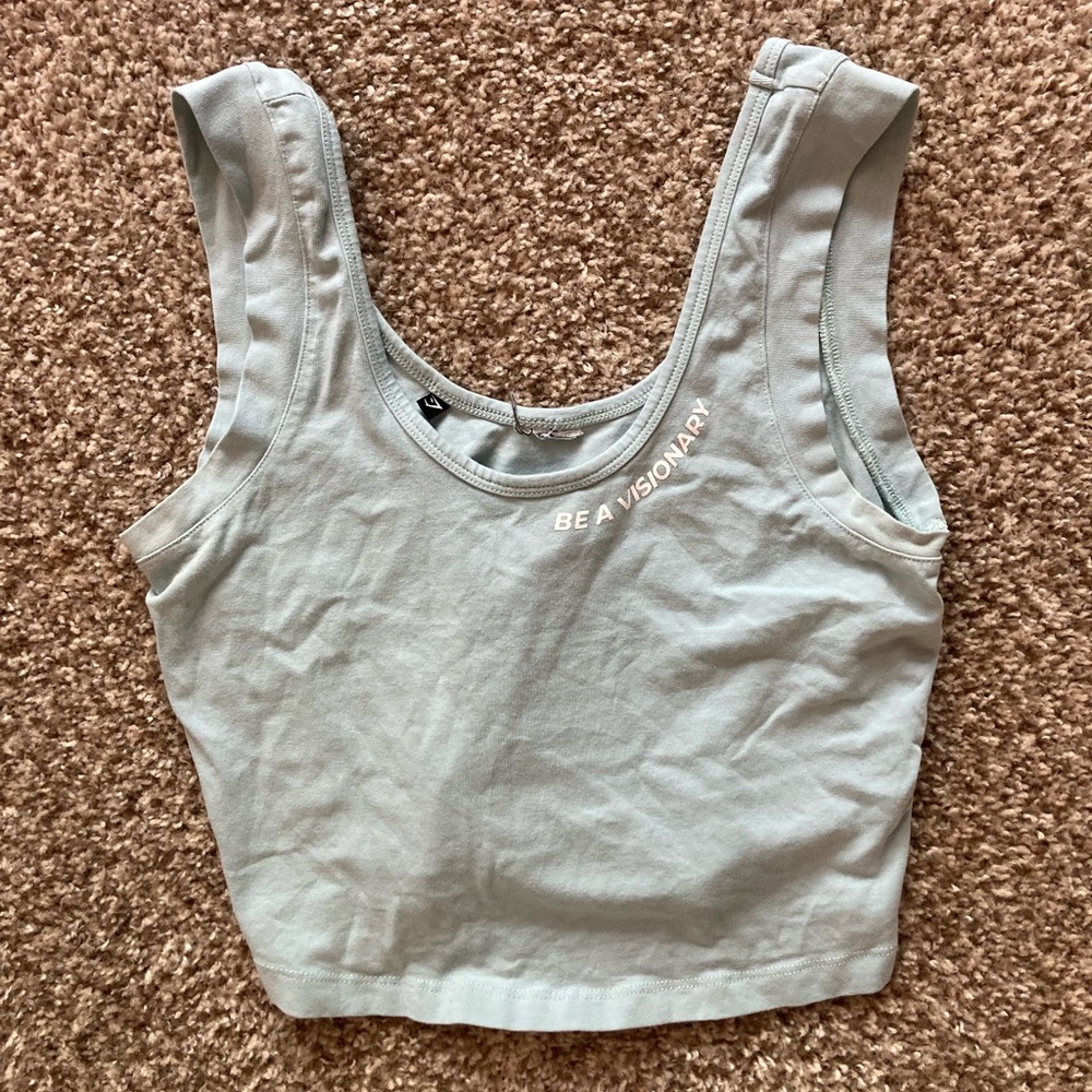 Gymshark blue crop top, size M